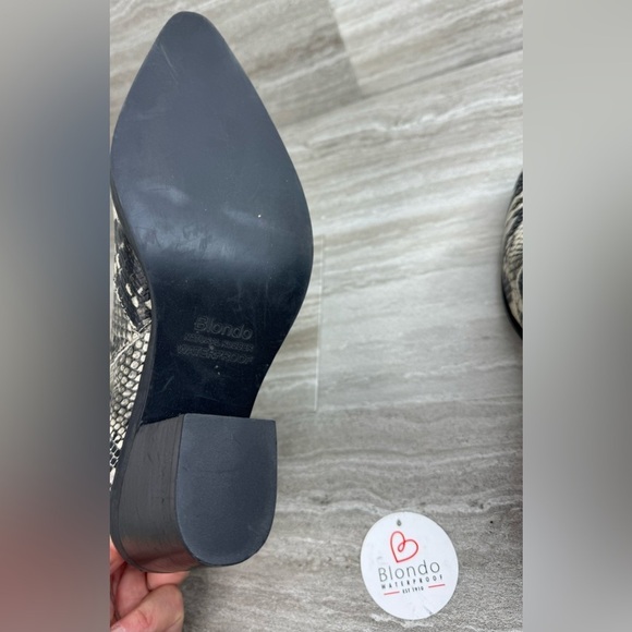 NEW! Blondo Snakeskin Stack Heel Side Zip Waterproof Boots Womens Size 7.5 - Picture 7 of 11